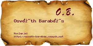 Osváth Barabás névjegykártya